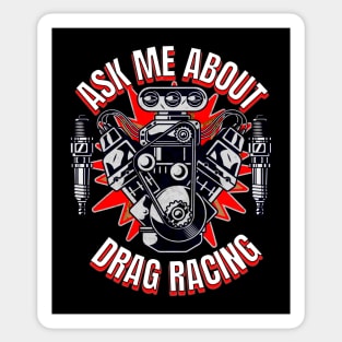 Ask Me About Drag Racing Motor Supercharger Spark Plugs Sticker